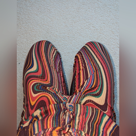 Farm Rio Exclusive Flowy Wavy Design Golden Accent Pants - Picture 5 of 12